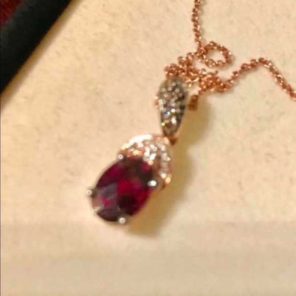 Rhodolite and diamond pendant - Picture 6 of 6